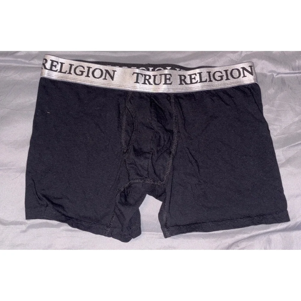 True Religion Men's Black Boxer Briefs,‎ Large
